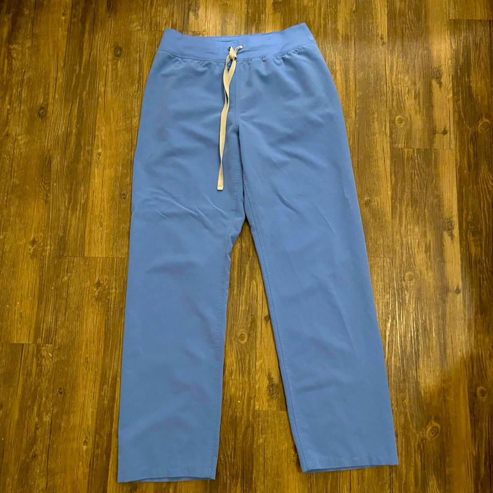 Figs High Waisted Livingston Basic Scrub Pant, ciel blue medium